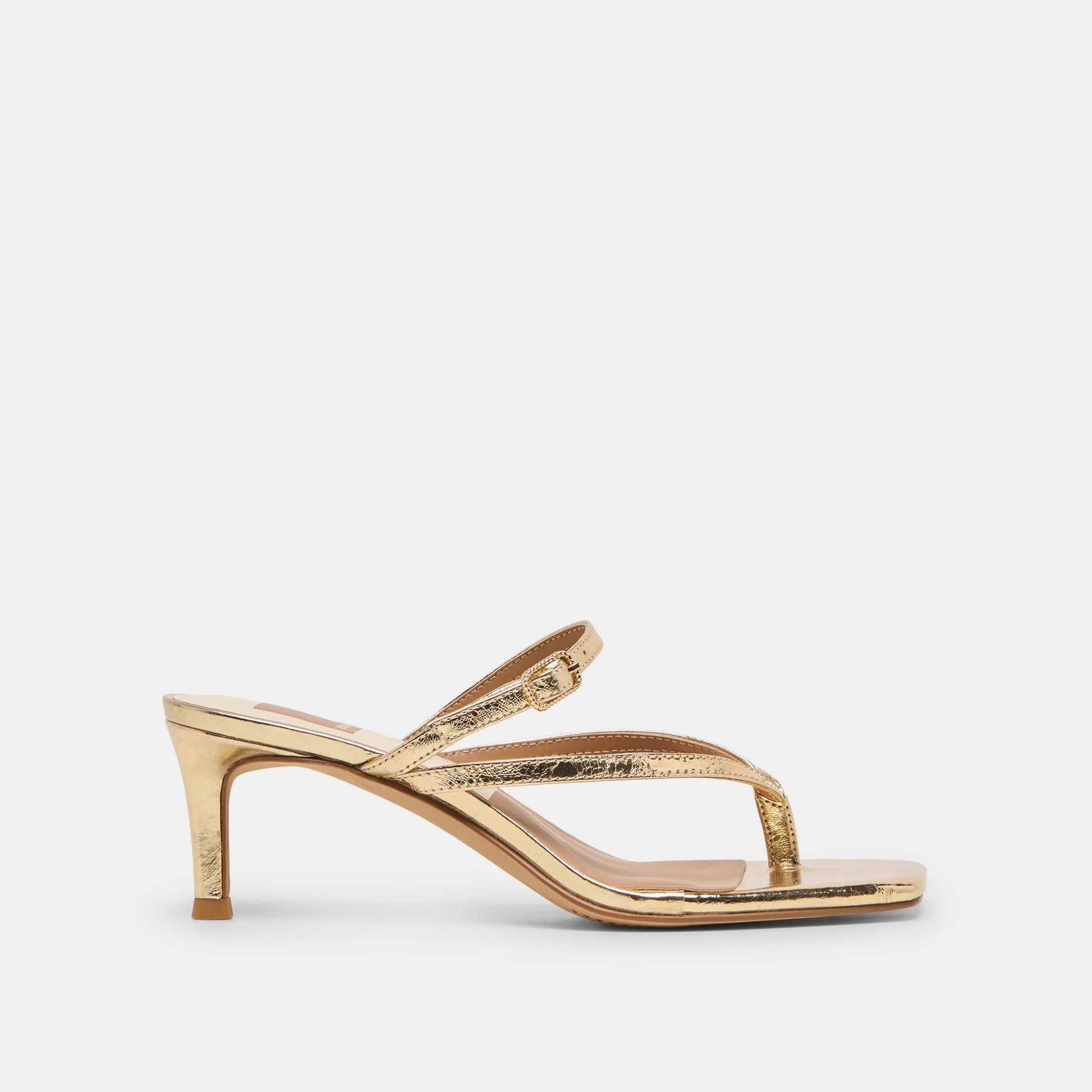 Biaga Gold Distressed Leather Heels - Dolce Vita