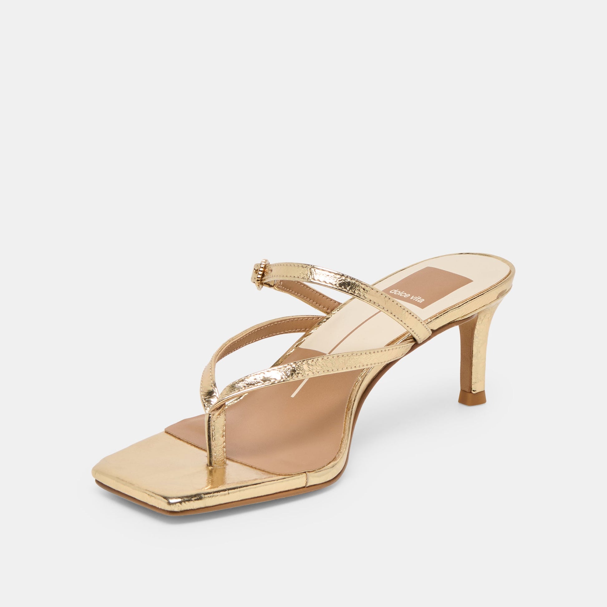 Biaga Gold Distressed Leather Heels - Dolce Vita