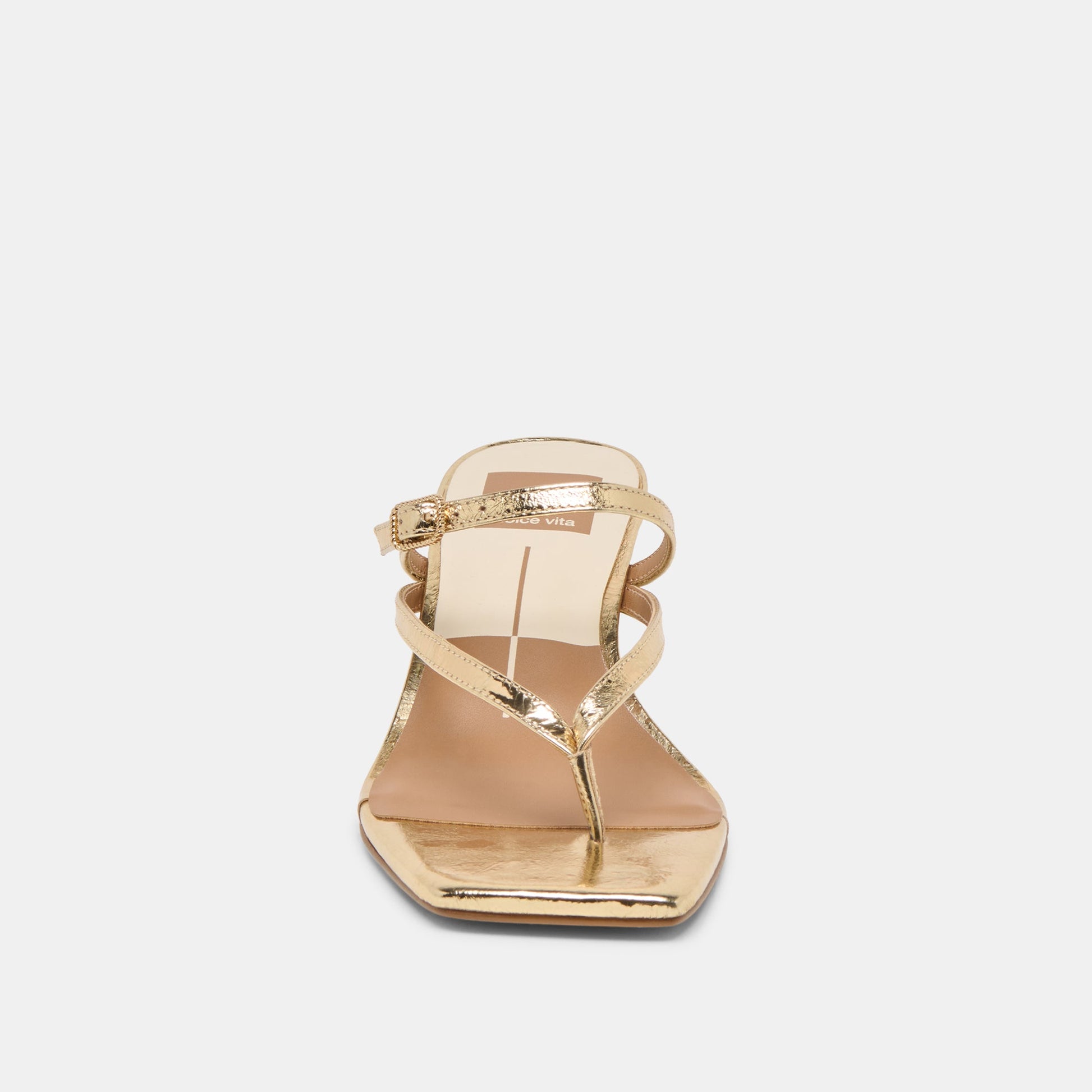 Biaga Gold Distressed Leather Heels - Dolce Vita