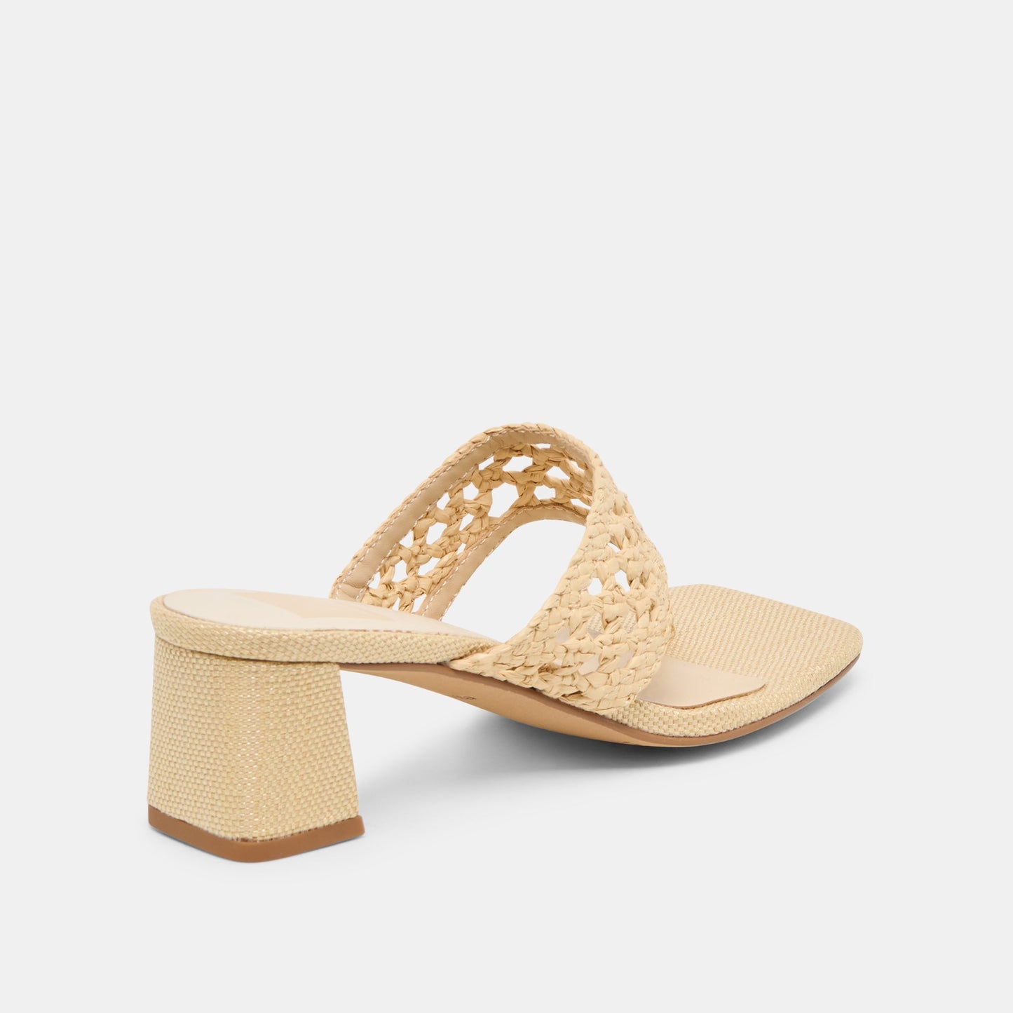 Barlo Lt Natural Woven Raffia Heels - Dolce Vita