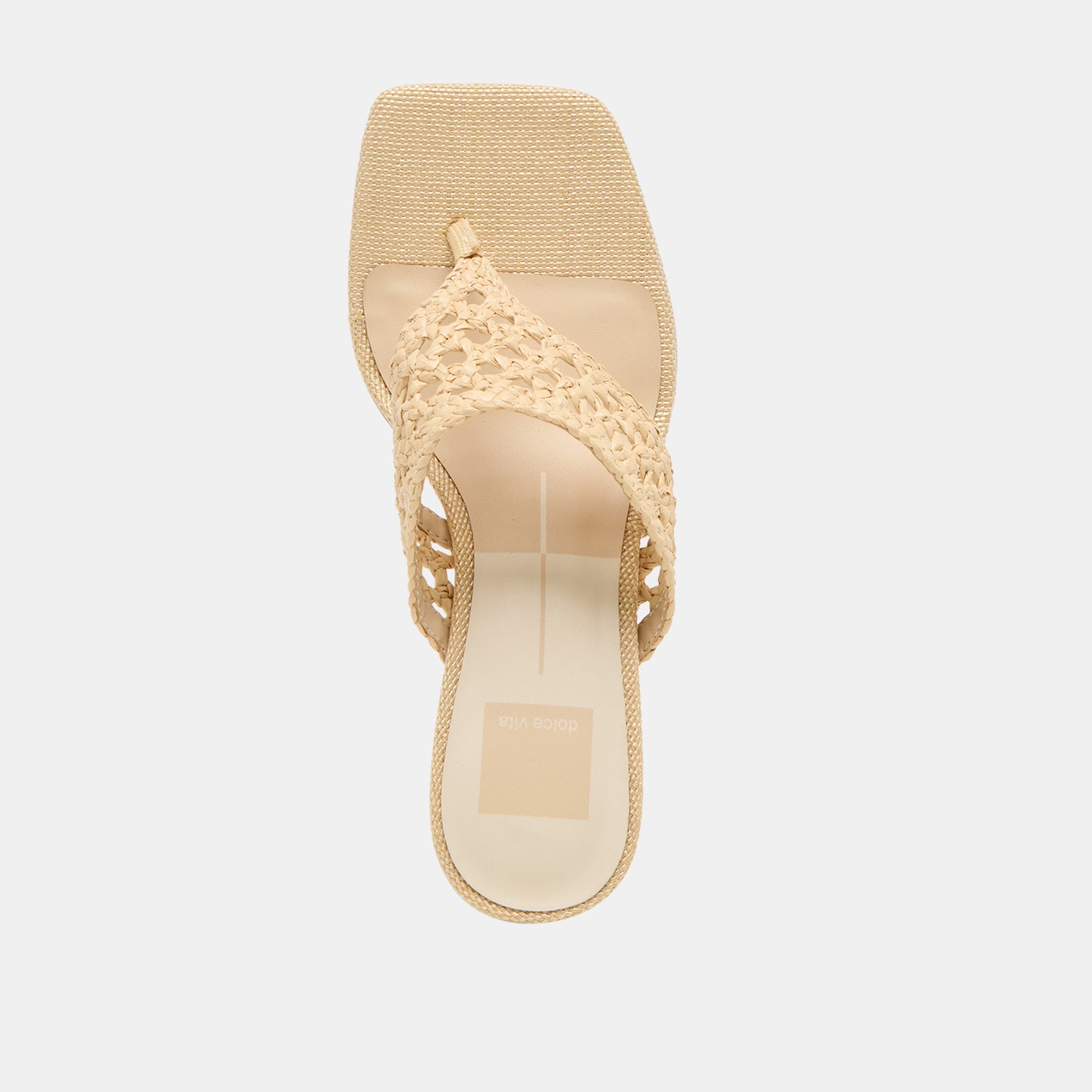 Barlo Lt Natural Woven Raffia Heels - Dolce Vita