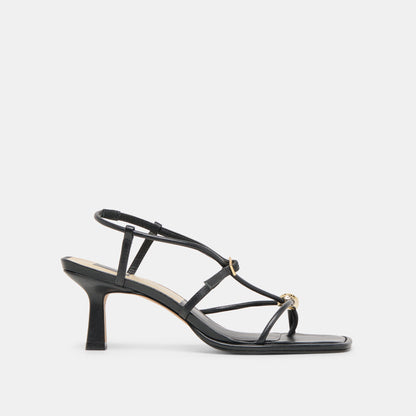 Mylee Black Leather Heels - Dolce Vita
