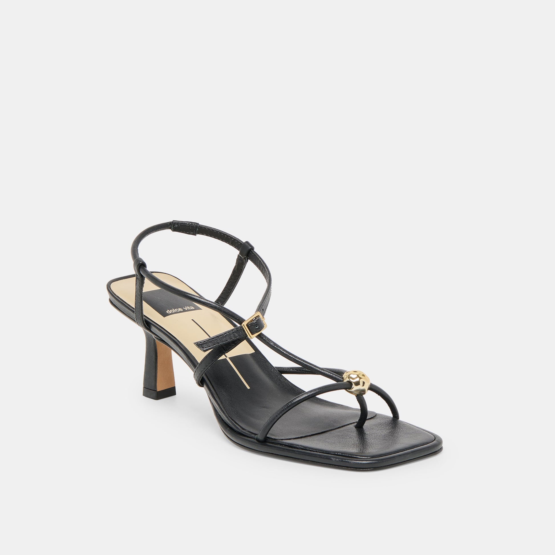 Mylee Black Leather Heels - Dolce Vita