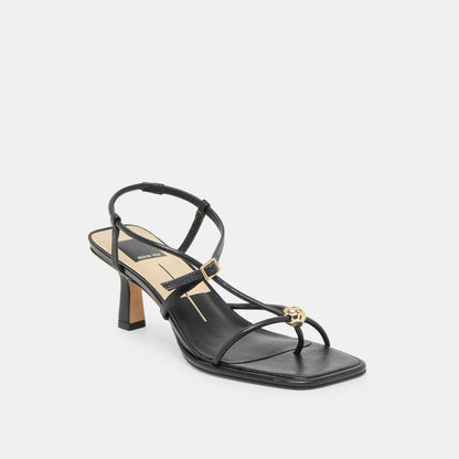 Mylee Black Leather Heels - Dolce Vita