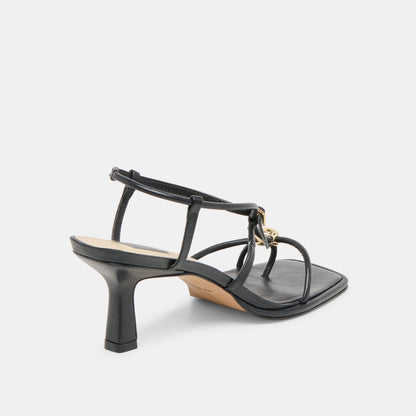Mylee Black Leather Heels - Dolce Vita