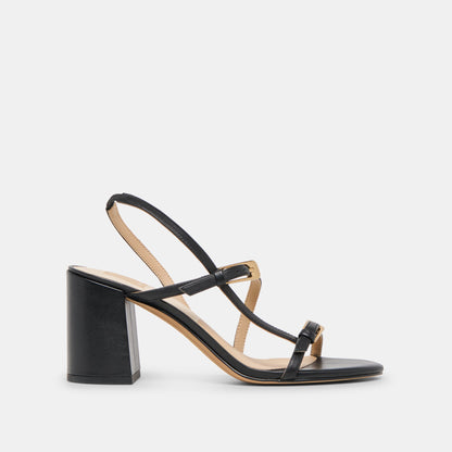 Faye Black Leather Heels - Dolce Vita