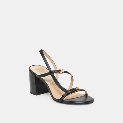 Faye Black Leather Heels - Dolce Vita