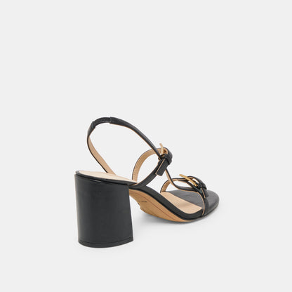 Faye Black Leather Heels - Dolce Vita