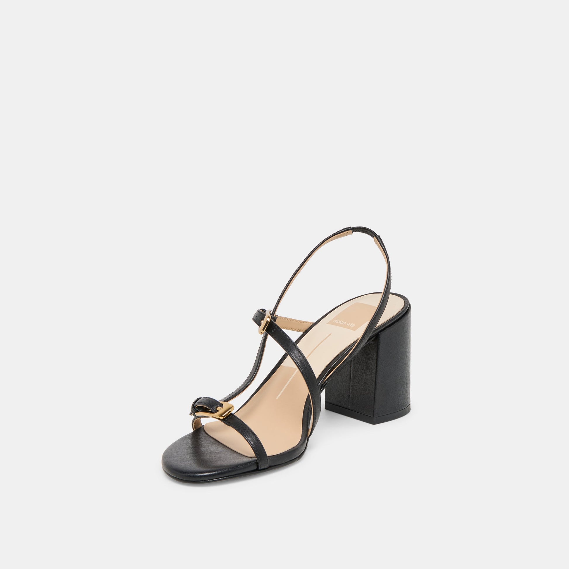 Faye Black Leather Heels - Dolce Vita