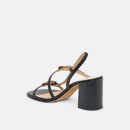 Faye Black Leather Heels - Dolce Vita
