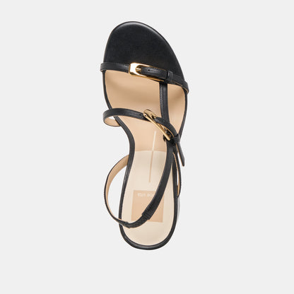 Faye Black Leather Heels - Dolce Vita