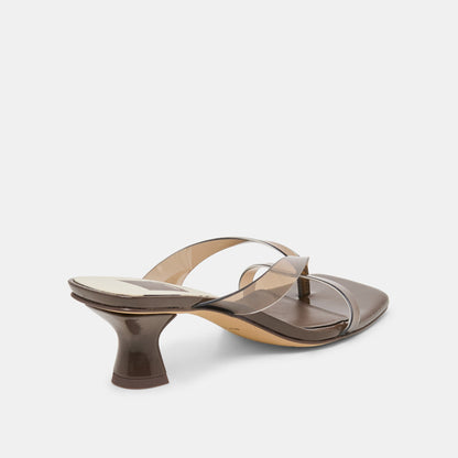 Brevel Vinyl Dk Brown Jelly Heels - Dolce Vita