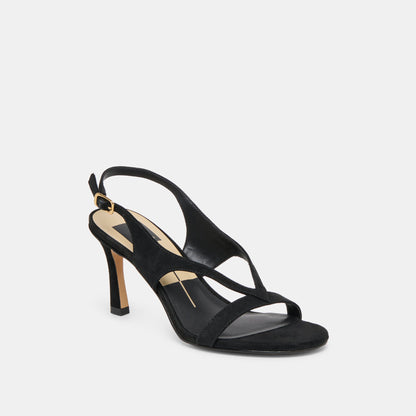 Izela Onyx Suede Heels - Dolce Vita