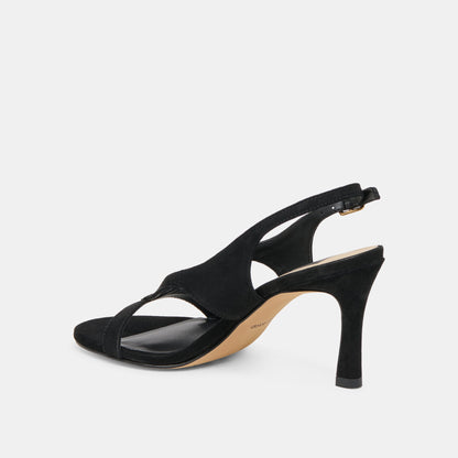 Izela Onyx Suede Heels - Dolce Vita