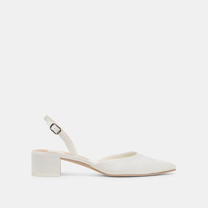 Carel Off White Satin Heels - Dolce Vita