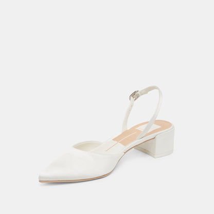 Carel Off White Satin Heels - Dolce Vita