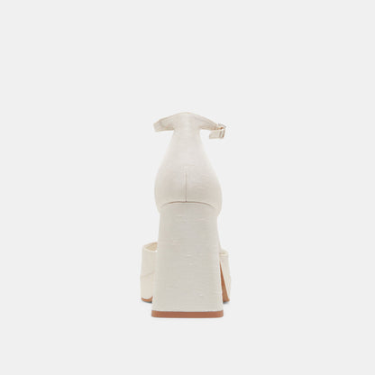 PANDRO HEELS WHITE SATIN - Dolce Vita
