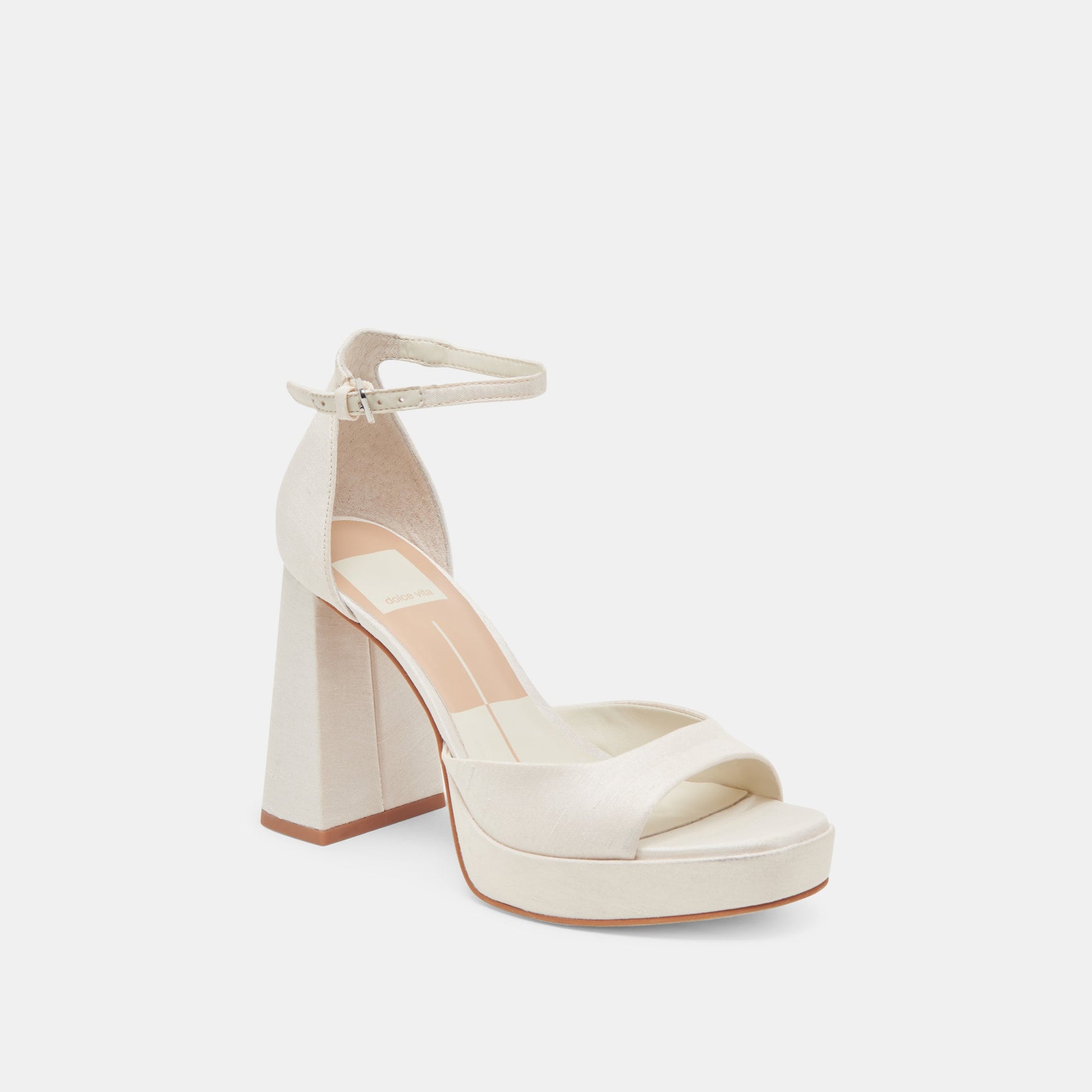 PANDRO HEELS WHITE SATIN - Dolce Vita