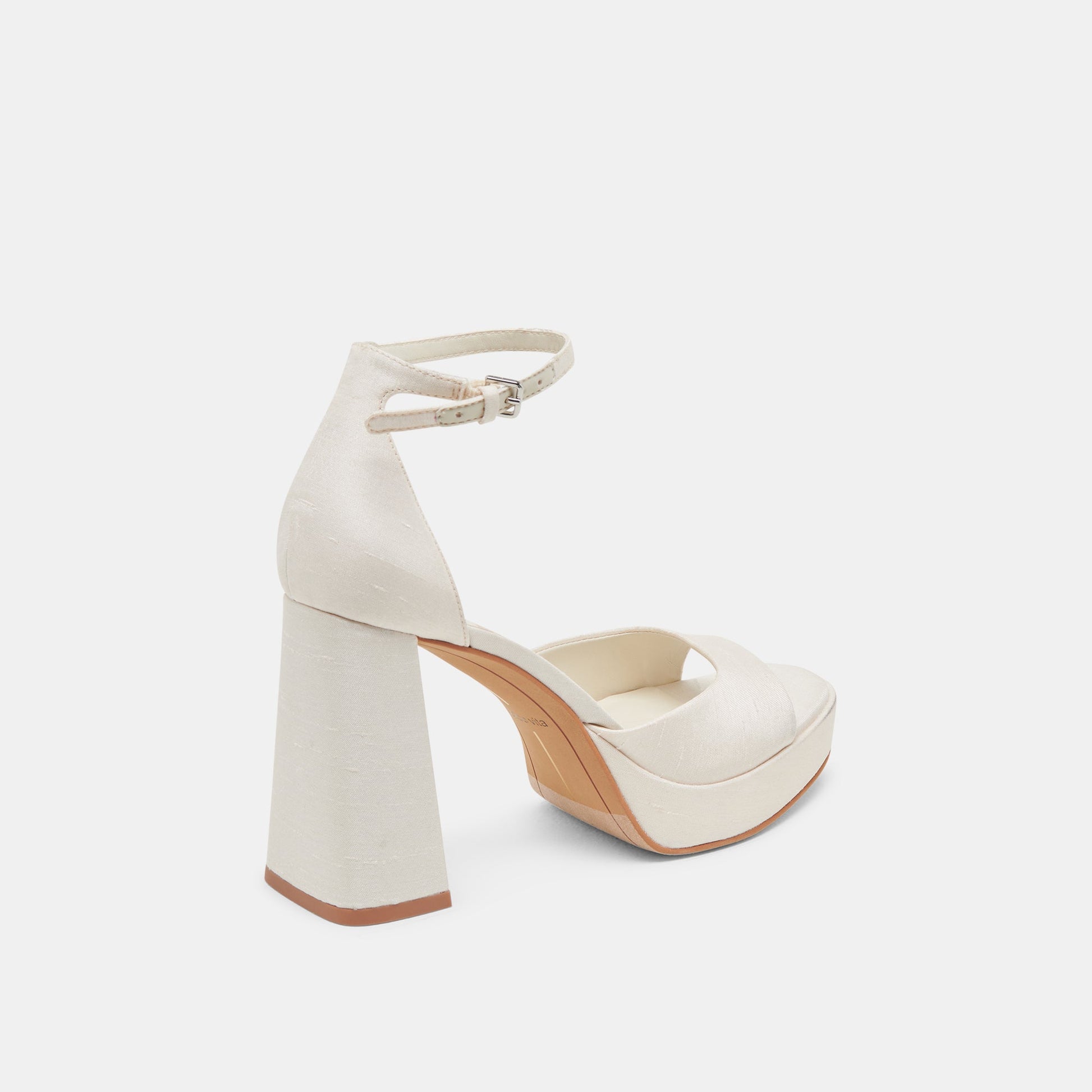 PANDRO HEELS WHITE SATIN - Dolce Vita