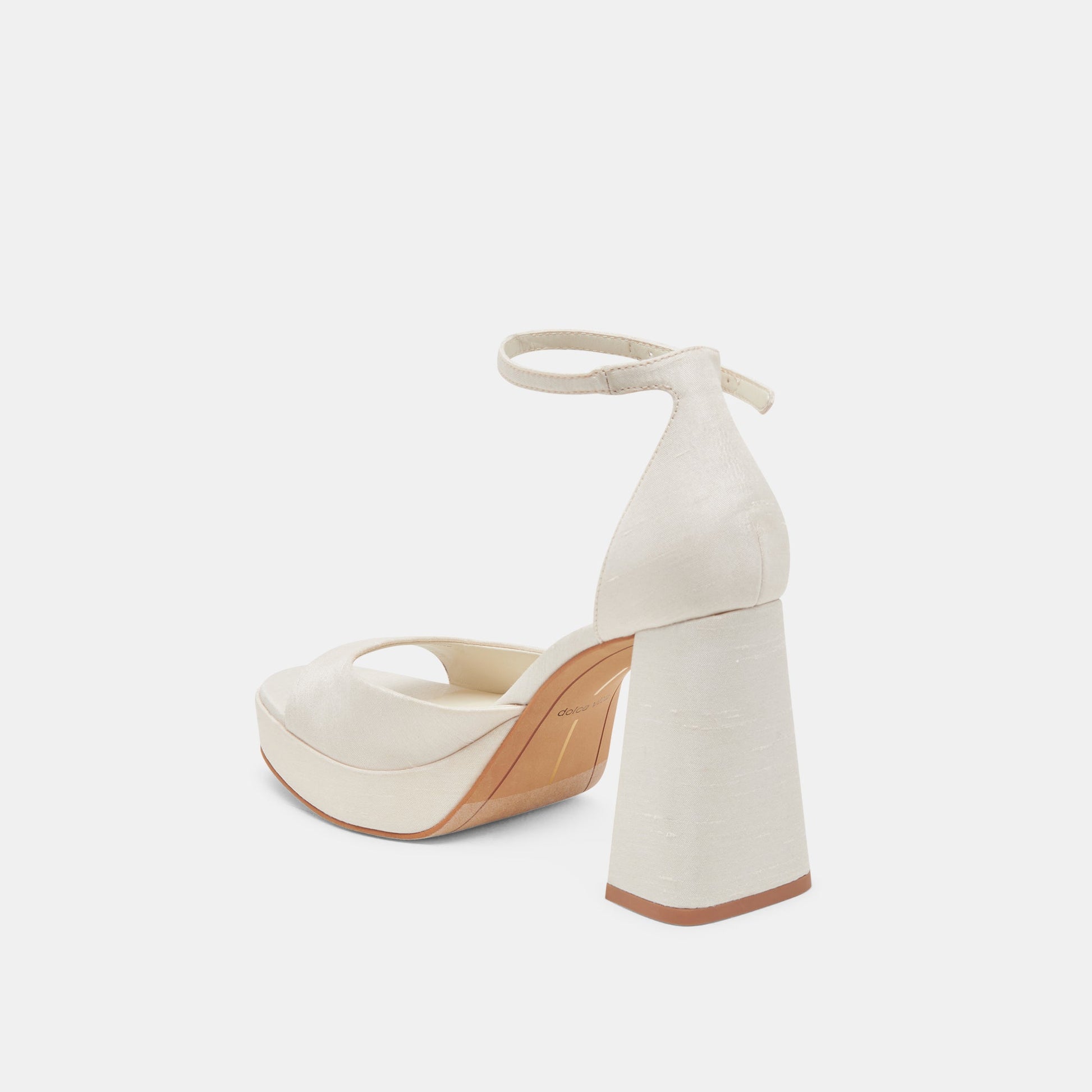 PANDRO HEELS WHITE SATIN - Dolce Vita