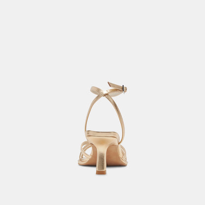 MANJI HEELS LIGHT GOLD METALLIC LEATHER - Dolce Vita