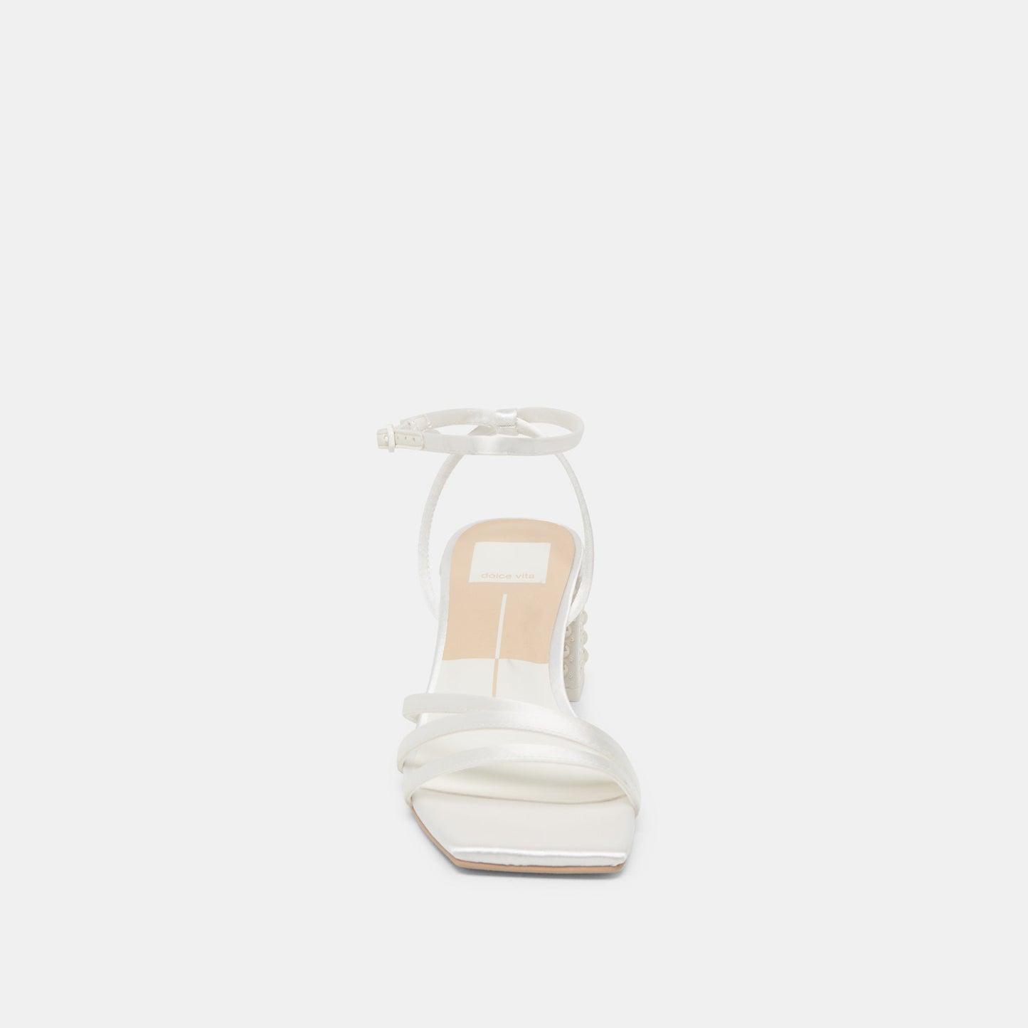 YSABEL PEARL HEELS TRUE WHITE SATIN - Dolce Vita