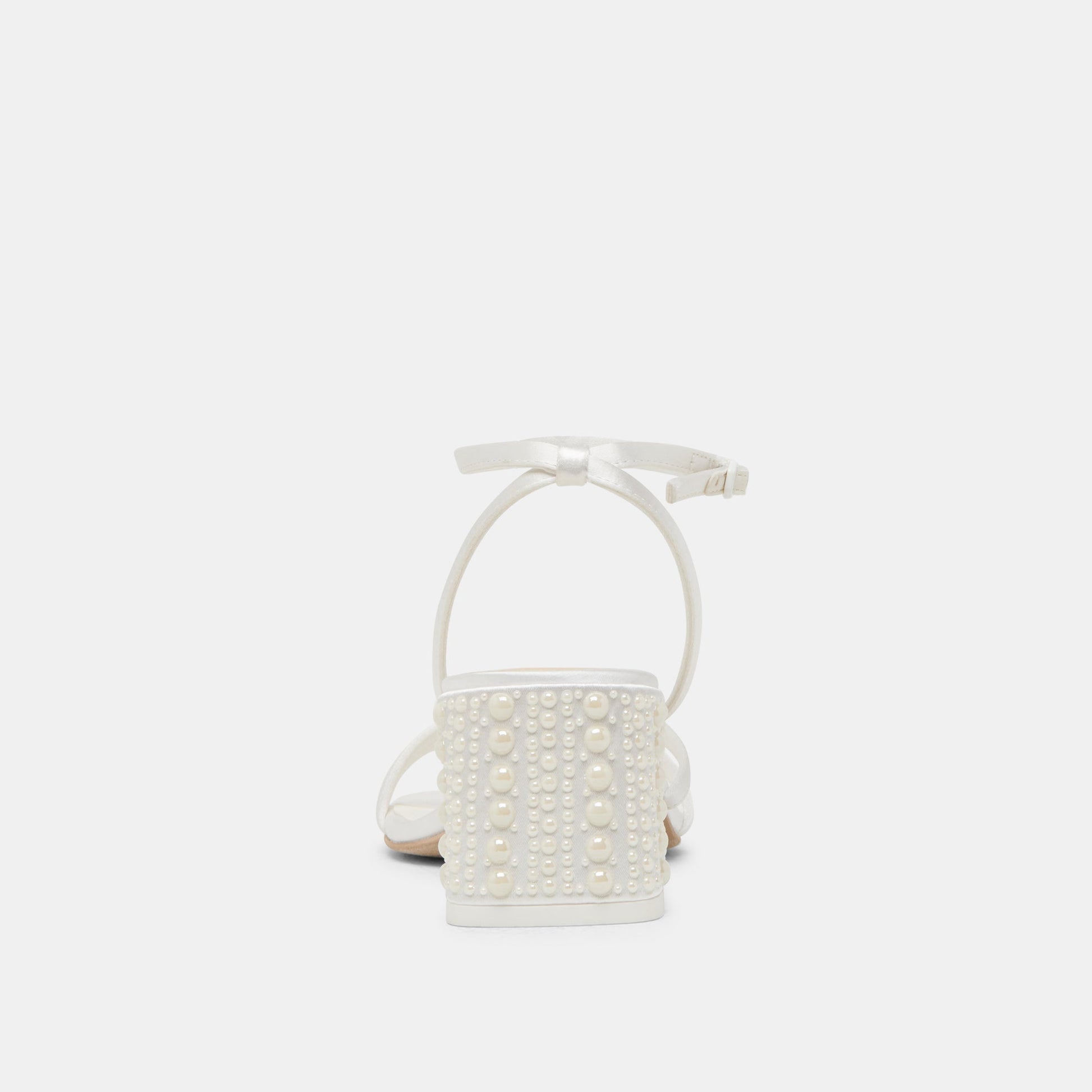 YSABEL PEARL HEELS TRUE WHITE SATIN - Dolce Vita