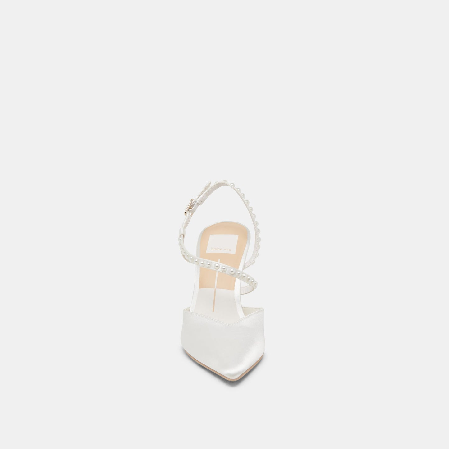 KAMRA PEARL HEELS TRUE WHITE SATIN - Dolce Vita