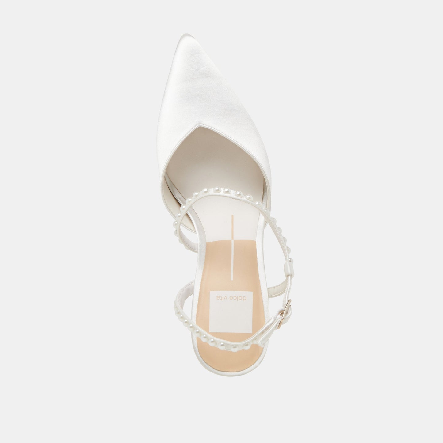 KAMRA PEARL HEELS TRUE WHITE SATIN - Dolce Vita