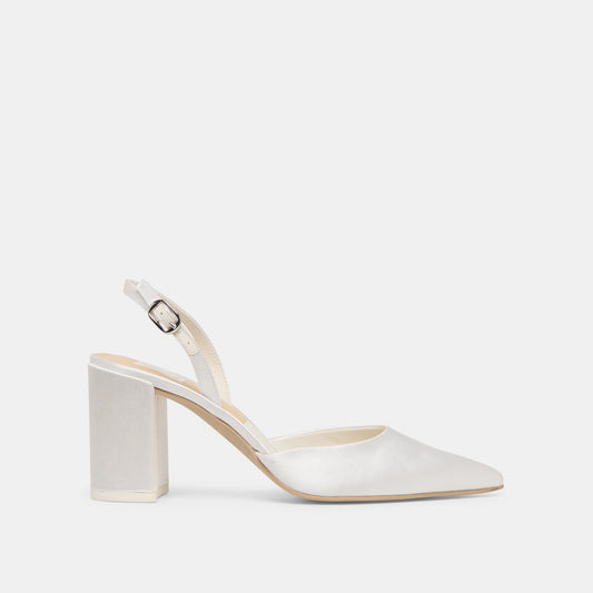 Carel True White Satin High Heels - Dolce Vita