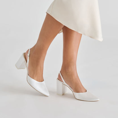 Carel True White Satin High Heels - Dolce Vita