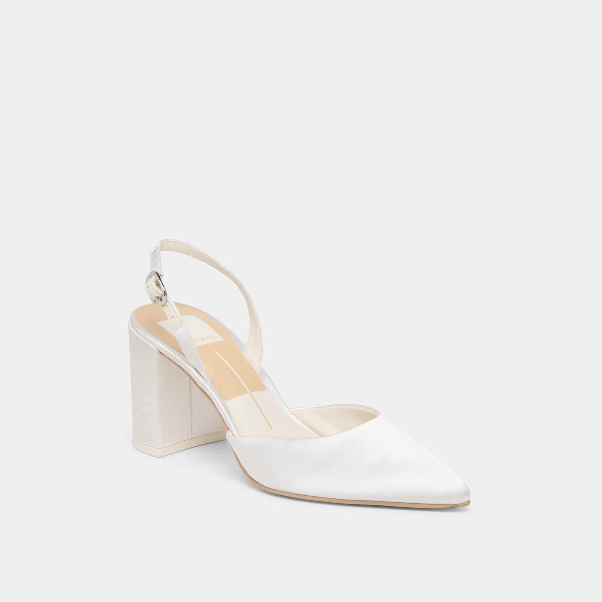 Carel True White Satin High Heels - Dolce Vita