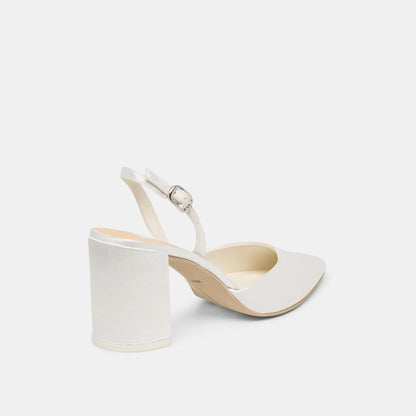 Carel True White Satin High Heels - Dolce Vita