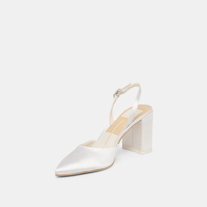 Carel True White Satin High Heels - Dolce Vita