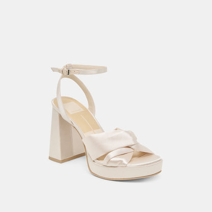 PARLO HEELS IVORY SATIN - Dolce Vita