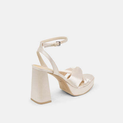 PARLO HEELS IVORY SATIN - Dolce Vita