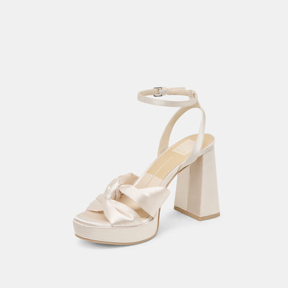PARLO HEELS IVORY SATIN - Dolce Vita