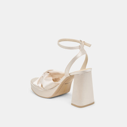 PARLO HEELS IVORY SATIN - Dolce Vita