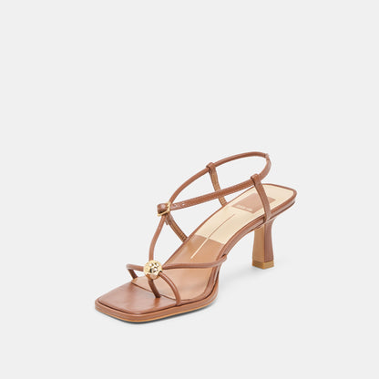 Mylee Cognac Leather Heels - Dolce Vita