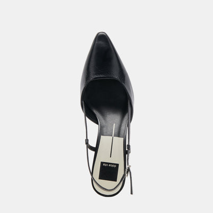 ODELA HEELS MIDNIGHT CRINKLE PATENT - Dolce Vita