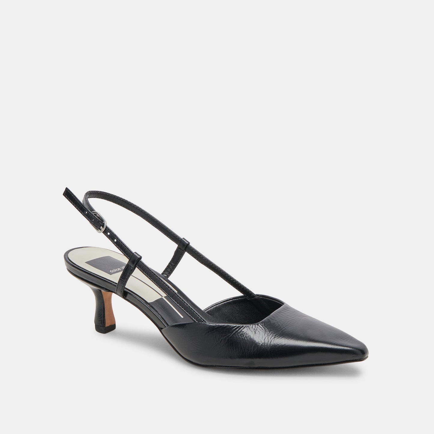 ODELA HEELS MIDNIGHT CRINKLE PATENT - Dolce Vita
