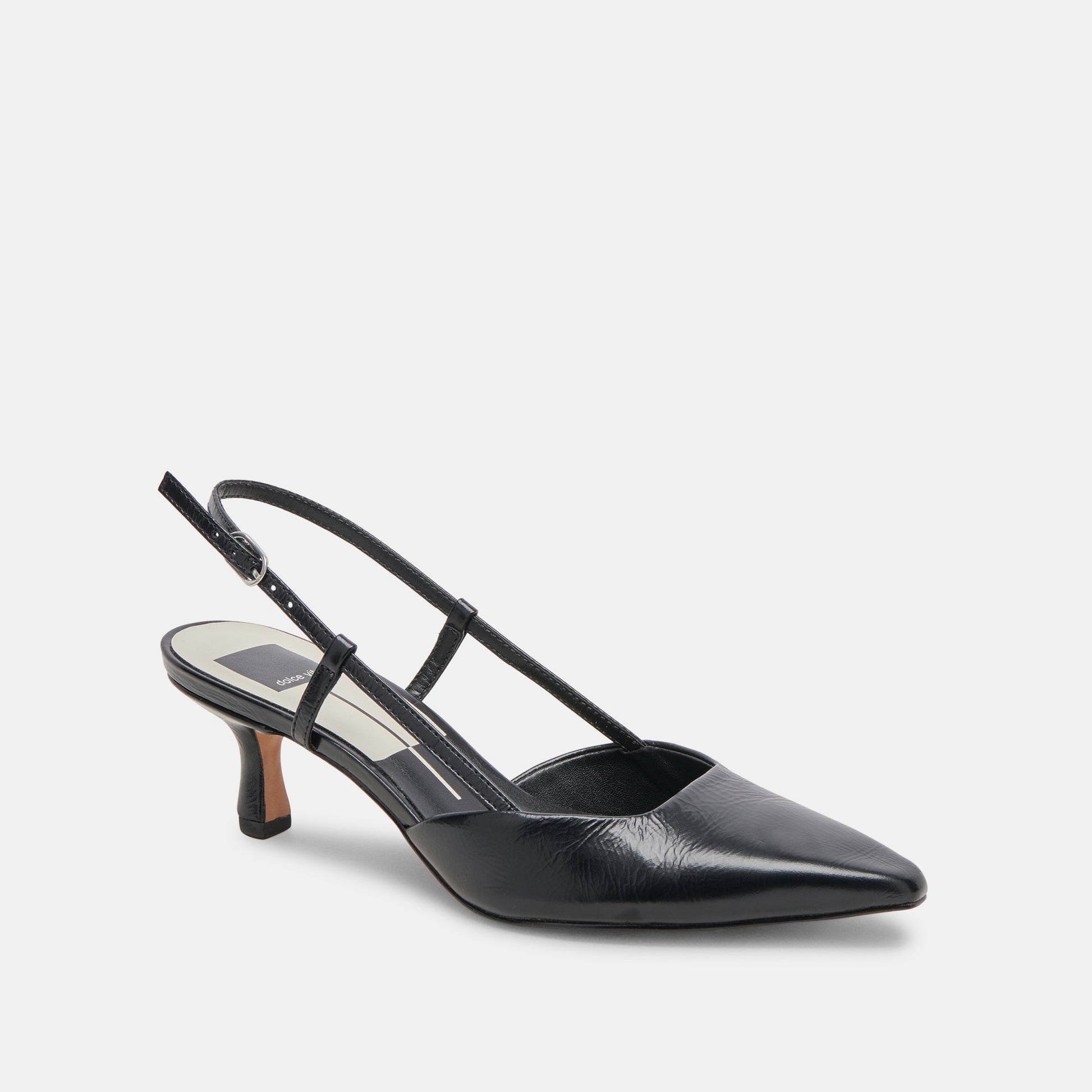 ODELA HEELS MIDNIGHT CRINKLE PATENT - Dolce Vita