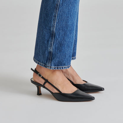 ODELA HEELS MIDNIGHT CRINKLE PATENT - Dolce Vita