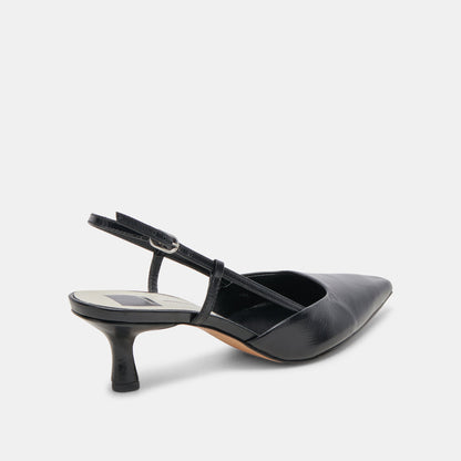 ODELA HEELS MIDNIGHT CRINKLE PATENT - Dolce Vita