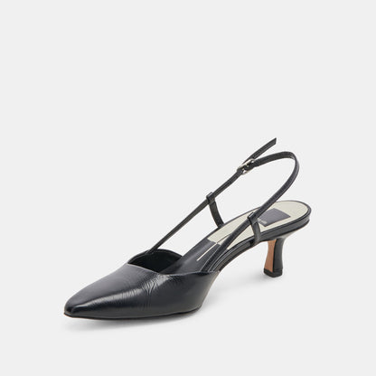 ODELA HEELS MIDNIGHT CRINKLE PATENT - Dolce Vita