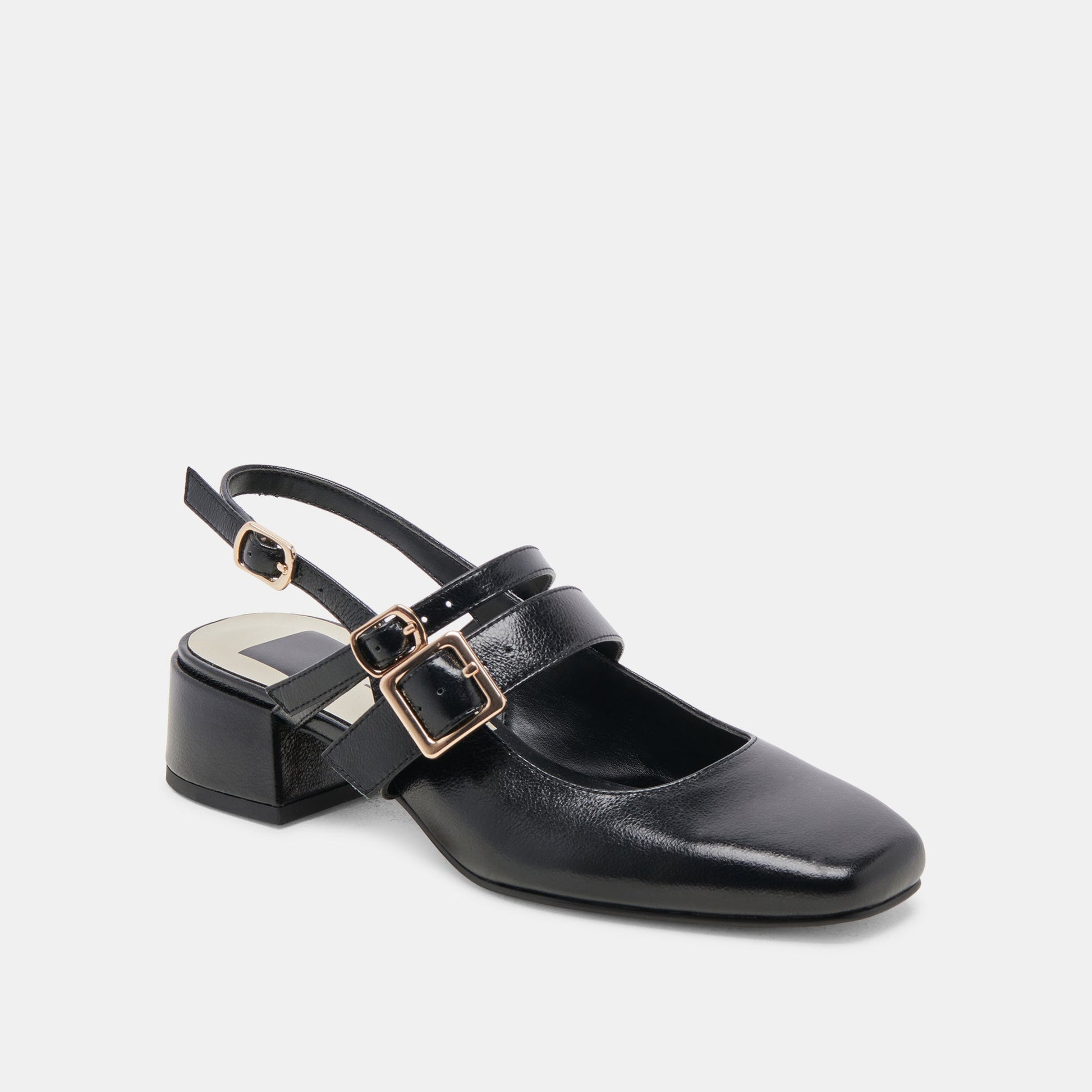 PATZY HEELS MIDNIGHT CRINKLE PATENT LEATHER - Dolce Vita