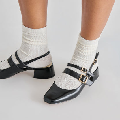 PATZY HEELS MIDNIGHT CRINKLE PATENT LEATHER - Dolce Vita