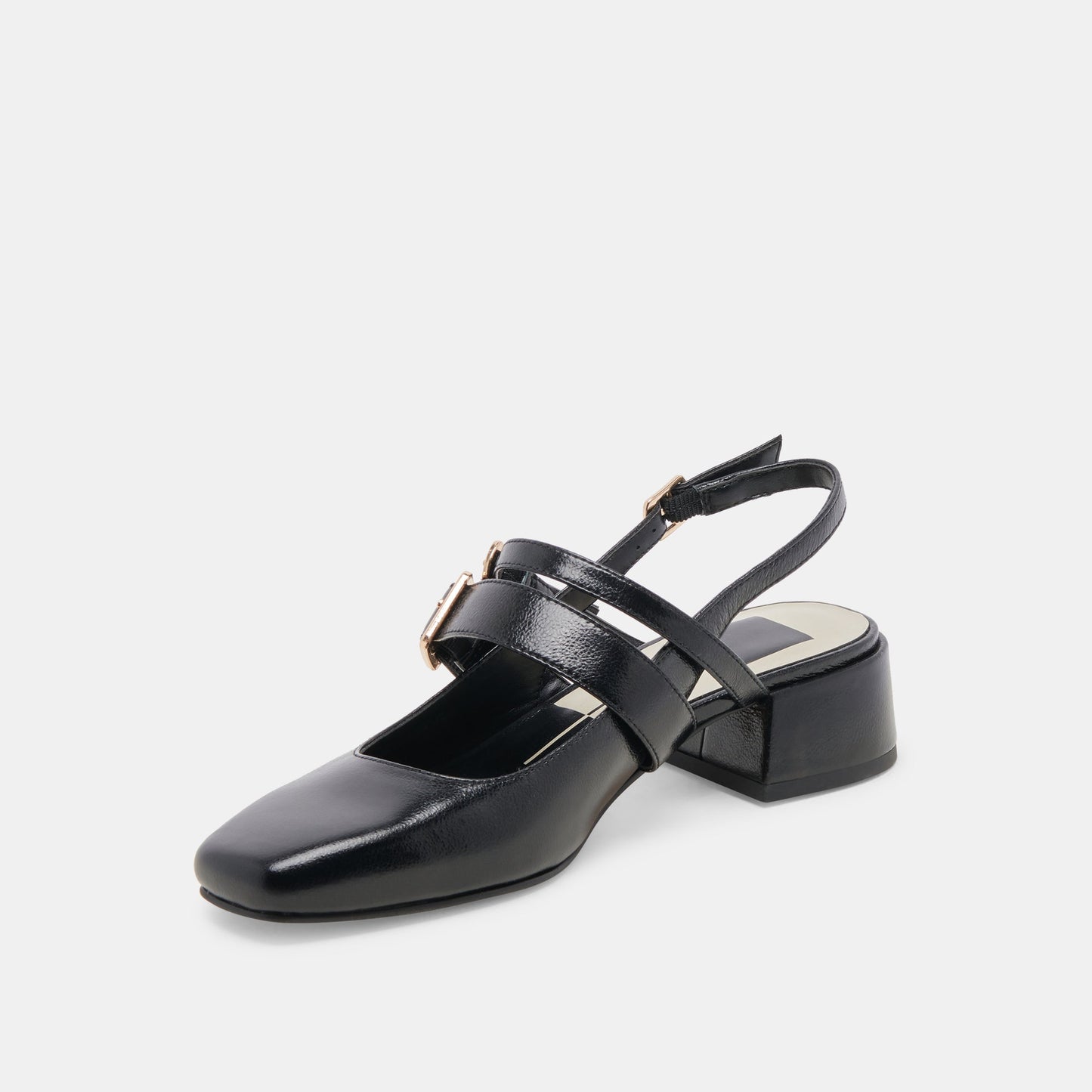 PATZY HEELS MIDNIGHT CRINKLE PATENT LEATHER - Dolce Vita