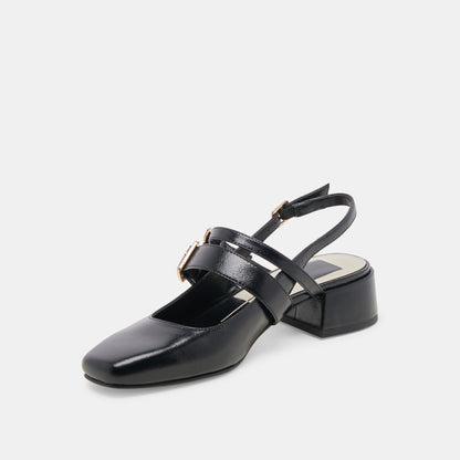 PATZY HEELS MIDNIGHT CRINKLE PATENT LEATHER - Dolce Vita