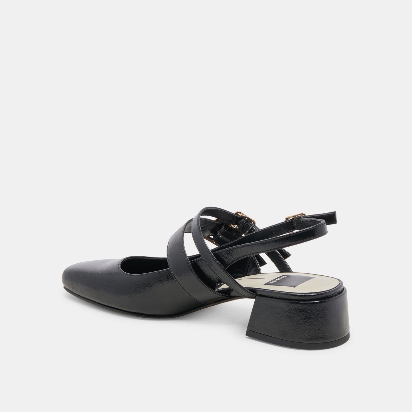 PATZY HEELS MIDNIGHT CRINKLE PATENT LEATHER - Dolce Vita